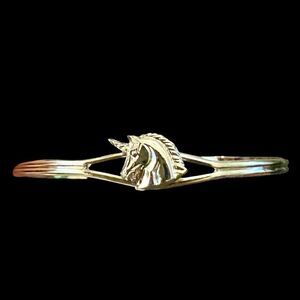New Minimalist silver plated, unicorn open cuff bracelet